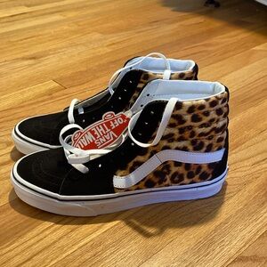 Leopard vans hi tops